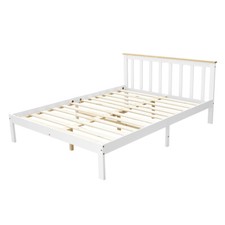 Panana White/Wood Double Bed