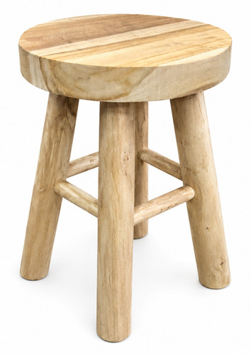 Rustic wooden stool farmhouse - wooden,