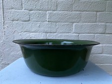 Vintage  Large  Green Enamel Wash Bowl   - Planter  ?