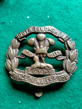 PWO South Lancashire Regiment Genuine WW1 Economy cap Badge