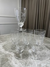 Vintage etched crystal wine - etched,