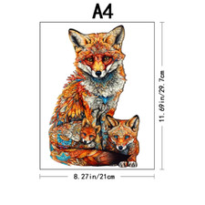 Warm Fox Family Wooden Puzzle