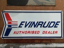 RARE EVINRUDE OUTBOARD MOTOR DEALER SIGN BOAT MARINE FISHING GAS