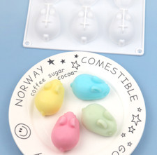 6 Cells Bunny Rabbit Chocolate Silicone Cake Mould Easter Mold Resin Party Kids