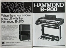 HAMMOND B-200 ORGAN Keyboard Vintage Advert Poster - 1979