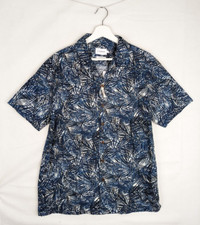 FARAH Taylor Print Floral Short Sleeve Cuban Shirt – Dark Taupe - Medium M