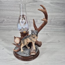 Bradford Exchange Al Agnew Guardians of the Night Illuminated Wolf Sculpture