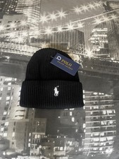 ralph lauren beanie hat  black