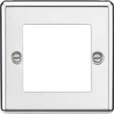 Knightsbridge CL2GPC Round Edge Polished Chrome Modular Faceplate-2G