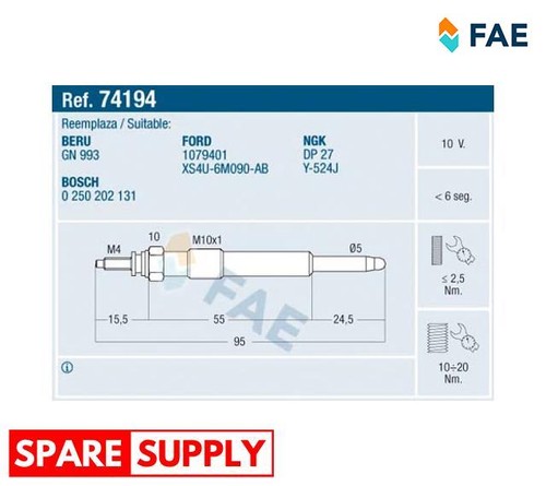 Glow plug for ford - glow, galaxy