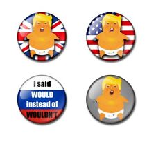 ANTI Donald Trump 25 or 38mm button badge / magnet TRUMP BABY UK USA blimp