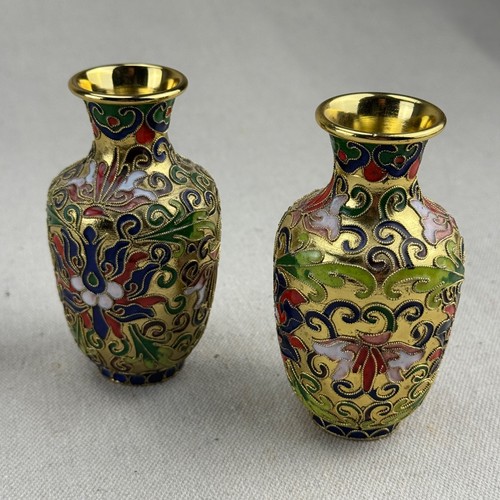 Pair cloisonné enamel - enamel, vases
