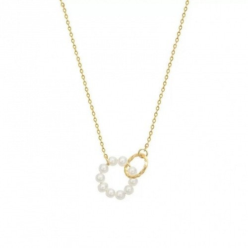 White faux pearl circle - white,