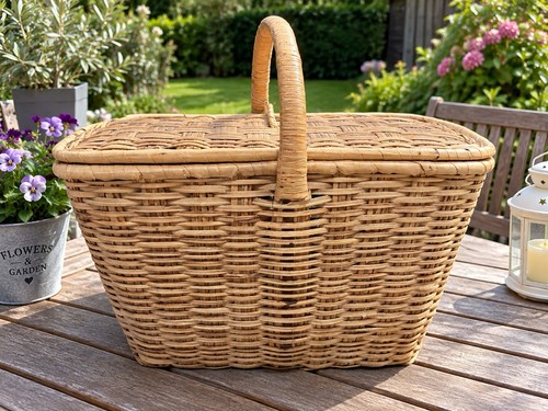 Vintage wicker basket - vintage,