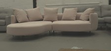 John Lewis Lozenge LHF Chaise Sofa Aquaclean Titan Natural £2029 in store