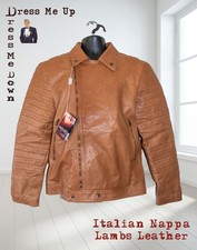 Italian tan leather jacket - italian,