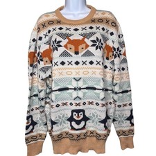 H&M Mens Fair Isle Fox Penguin
