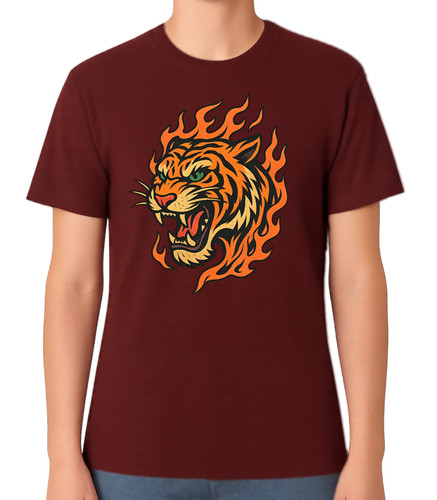 Flaming tiger head unisex - flaming,
