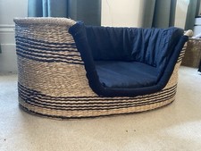 Sea grass Dog Bed With Bespoke Hand Made Cushions And Bumper 