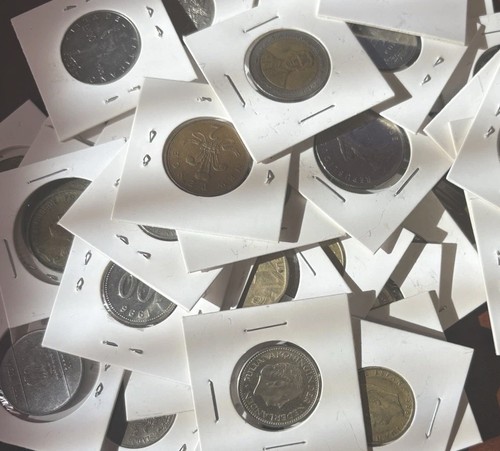 50x foreign world coins 2x2 - world, in