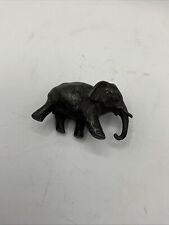 Miniature Cast Metal Elephant Figure Sculpture Good Luck Talisman 1.5” (S)