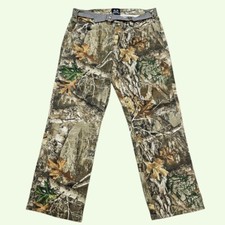 Realtree Edge Oak camouflage belted hunting fishing trousers jeans W34 L30