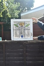 1930s antique stained glass