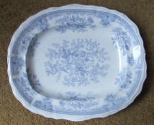 Antique Blue & White Asiatic Pheasant  Dresser Meat Plate / Platter