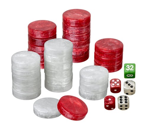 Set backgammon pieces - of,
