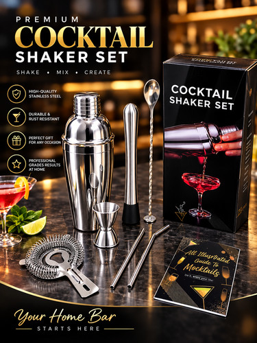 Cocktail shaker set piece - cocktail,