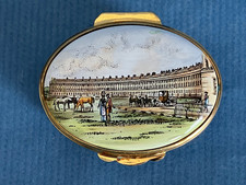 The Royal Crescent Hotel Bath England Enamel Trinket Box Green