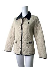 Pauls Boutique Quilted Jacket Coat Size Medium Womens Cream Pockets Button Up