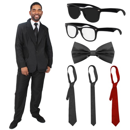 Mens black suit costume - mens,