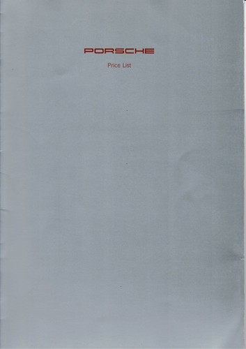 Porsche range price list inc - porsche,