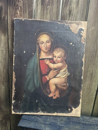 Antique madonna child - antique, &