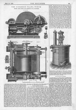 ROSE DOWNS & THOMPSON The Kingston Trawl Winch Antique Engineering Print 1883