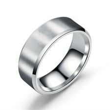 Titanium Steel Rings for Men Wedding Ring Cool Simple Band Engagement Gift 8mm
