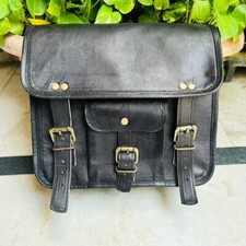 New 11"X9" Vintage Leather Motorcycle One Side Bags Pouch Brown Panniers Saddle