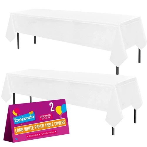 8pk white paper table cloth - 2-8pk,