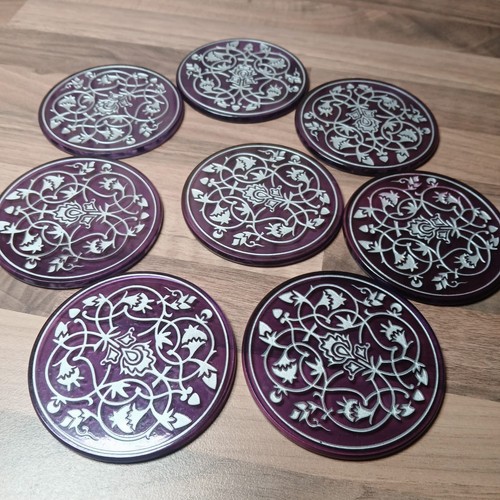 Purple glass coasters rumi - purple,