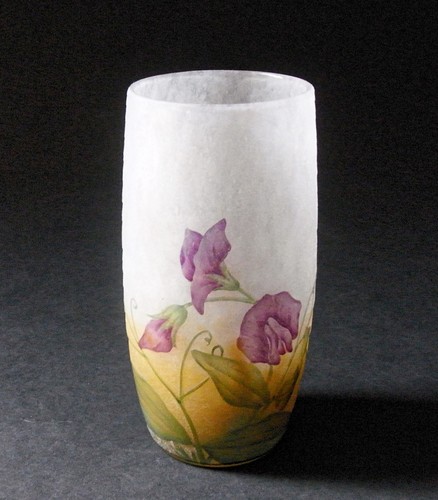 Daum nancy vase etched - daum,, with