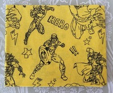 Marvel Avengers Movie Fabric Fat Quarter FQ Cotton Sewing Craft Character Yellow