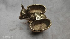 brass donkey with removeable saddle table ornate salt and pepper pincher