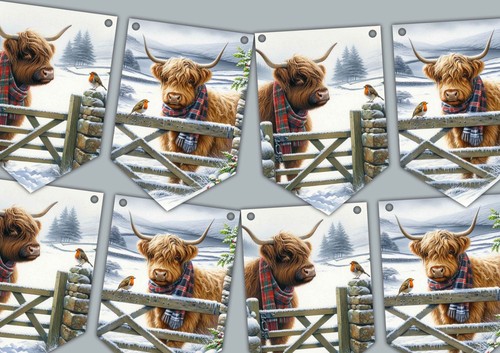Christmas highland cow - christmas,