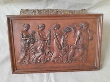 Roman / Greek classical wall plaque aged terracotta reconstituted stone garden 2