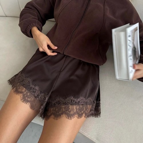 Elastic waist lace satin - elastic,
