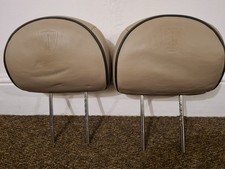 Rover 75 Embossed Sandstone Beige Front Headrests Leather pair + heater covers