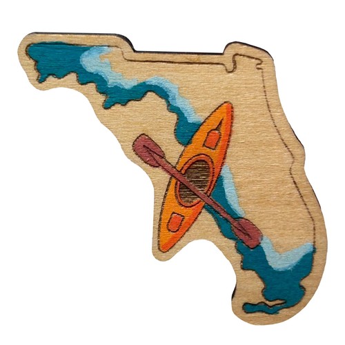 Florida kayak wooden lapel - florida,