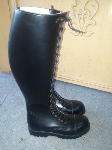 Handmade tall black leather - handmade,