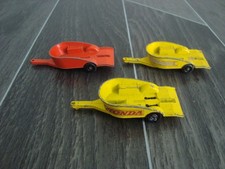 3 x Matchbox Toys No.38 Honda Motorcycle Trailer   2 Regular Wheel / 1 Superfast
